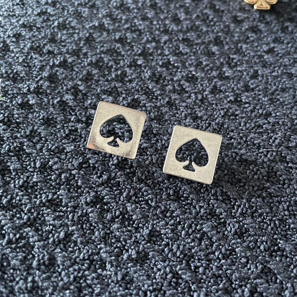 Kate spade square spade earrings- silver